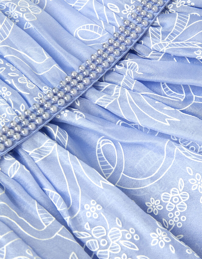 Lily Floral Print Tiered Dress, Blue (BLUE), large