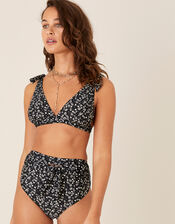 Ditsy Floral High Bikini Brief, Black (BLACK), large