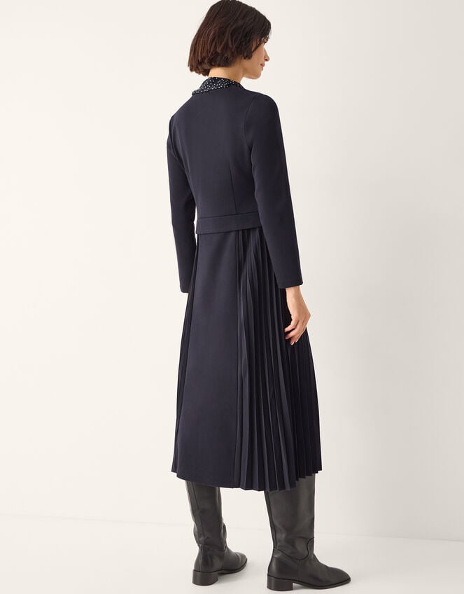 Jessie Jersey Pleat Midi Dress & Scarf Blue