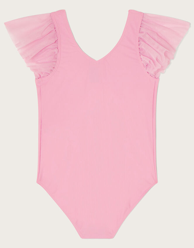 Land of Wonder Ruffle Sleeve Leotard, Pink (DUSKY PINK), large