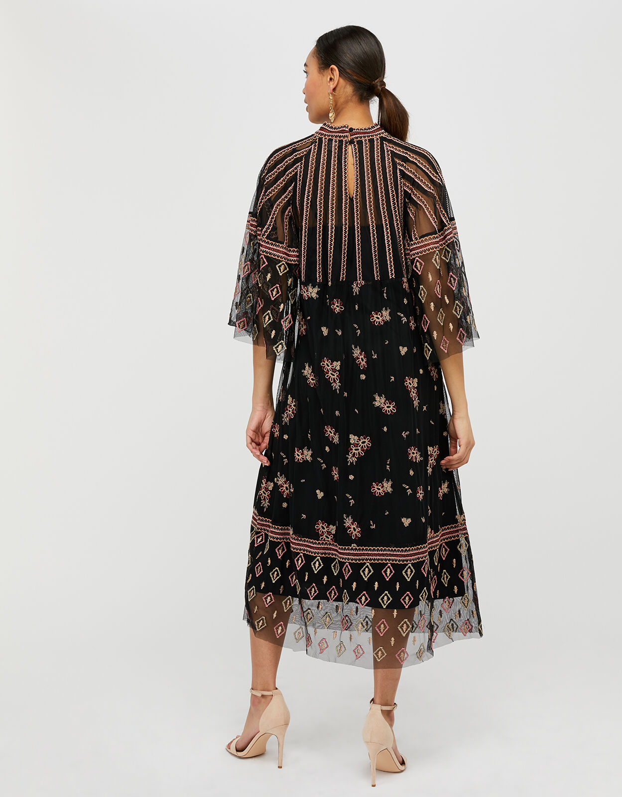 Monsoon Black Embroidered Dress Quality Assurance Protein Burger Com