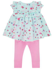 Newborn Baby Meridith Top and Legging Set, Blue (AQUA), large