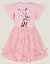 Bunny Sequin Disco Dress, Pink (PINK), large