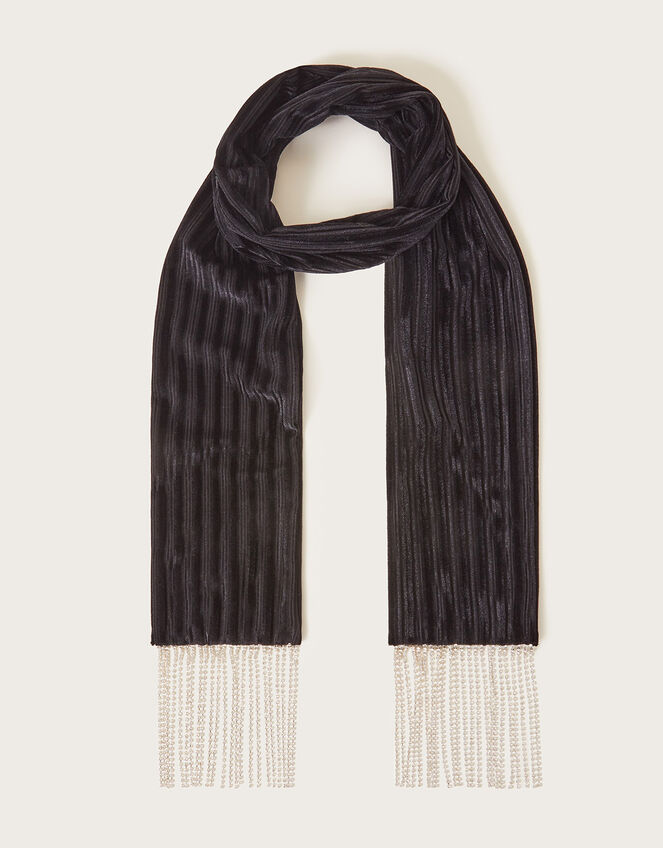 Sequin Fringe Scarf, , large