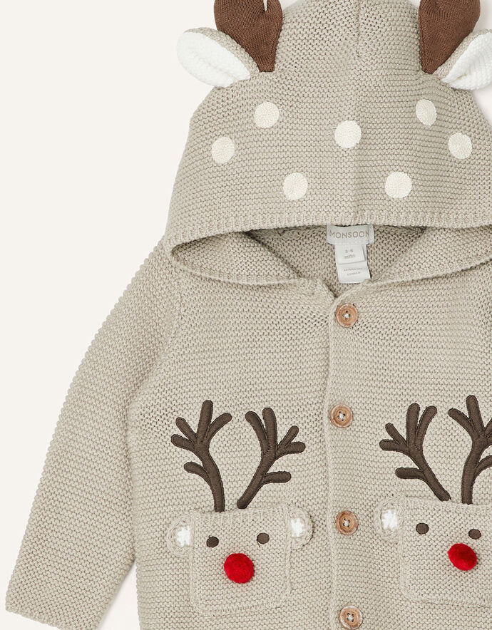 Newborn Reindeer Cardigan Multi