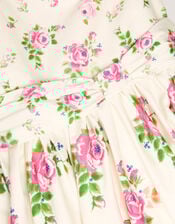 Rose Border Print Party Dress, Multi (MULTI), large