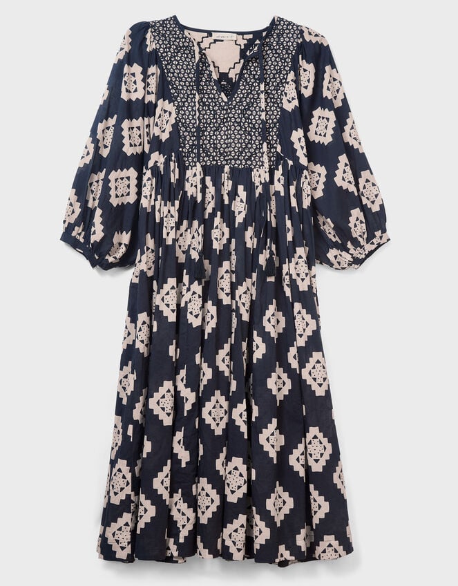 East Kaira Cotton Midi Dress, Black (BLACK WHITE), large