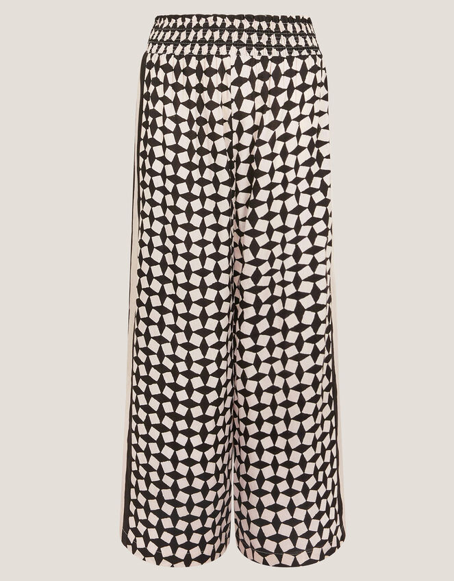 Geena Geometric Print Wide Leg Trousers, Black (BLACK), large