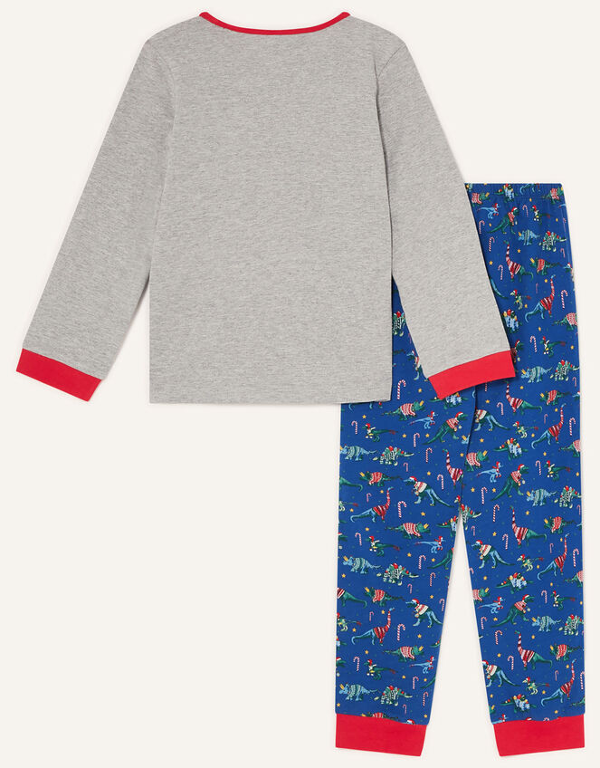 Christmas Dinosaur Pyjama Set, Blue (NAVY), large