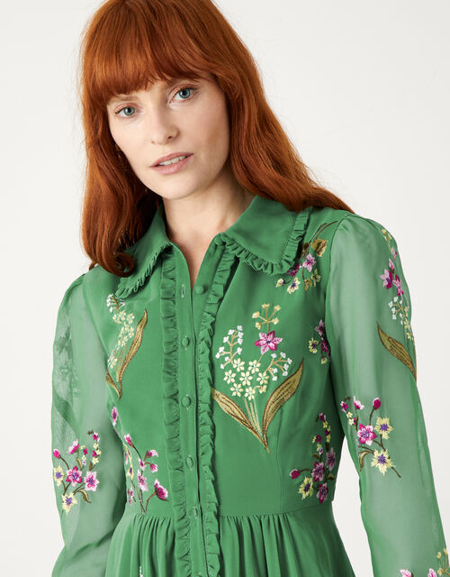 Maxine Shirt Dress, Green (GREEN), large