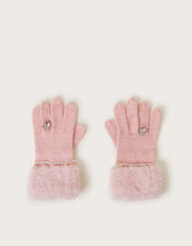 Glam Ring Gloves, Pink (PINK), large