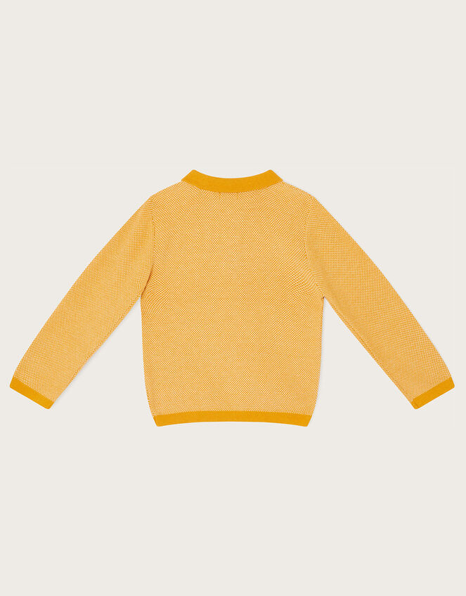 Mixed Knit Polo Sweatshirt Yellow