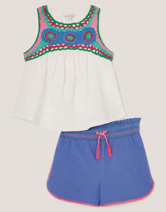 Crochet Vest and Shorts Set, Multi (MULTI), large