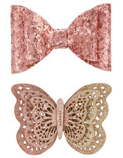 Butterfly Bag and Bow Hair Clip Set, , large