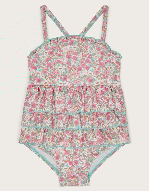 Baby Ditsy Floral Frilly Swimsuit, Pink (PINK), large