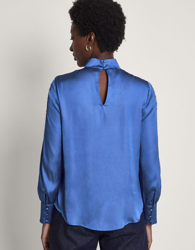 Pelia Twist Blouse Blue | Tops & T-shirts | Monsoon UK.