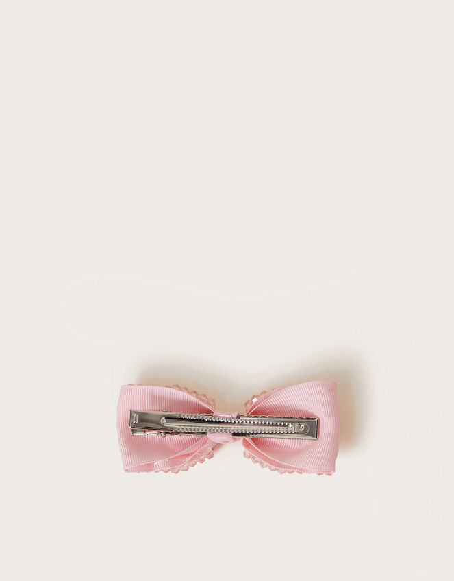 Beaded Bow Hair Clip, , large