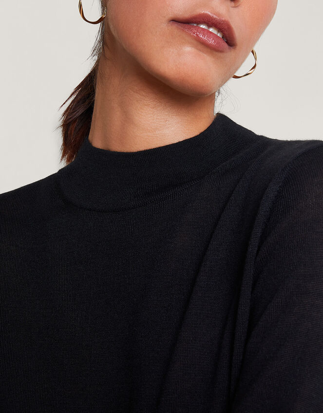 Turtle Neck Top, Black (BLACK), large