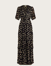 Serenity Star Maxi Dress, Black (BLACK), large
