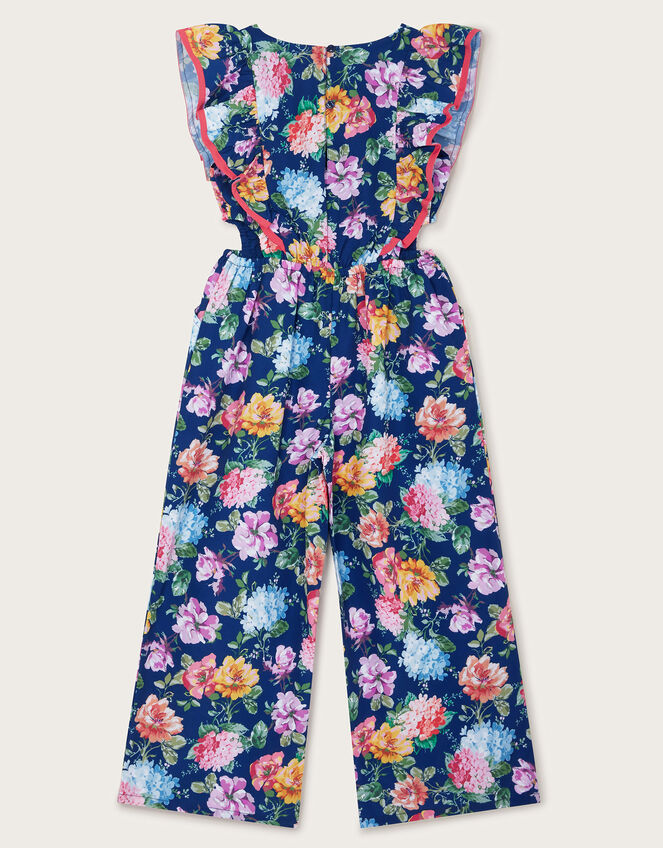 Vintage-Style Floral Jumpsuit, Blue (NAVY), large