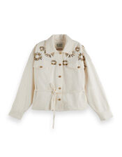 Scotch & Soda Embellished Belted Shacket, Ivory (IVORY), large