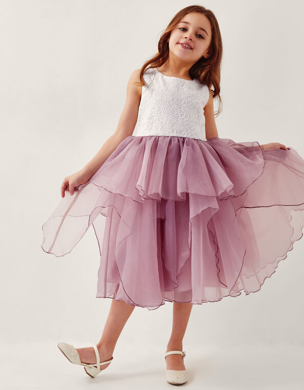 Lace Petal Flower Girl Dress, Pink (PINK), large