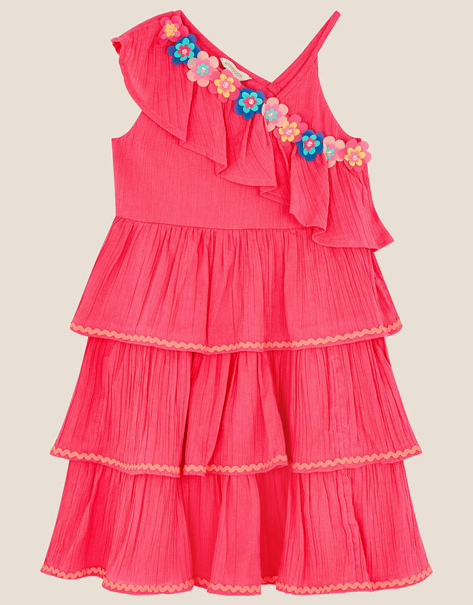 Fiesta Flower Frill Dress, Pink (BRIGHT PINK), large