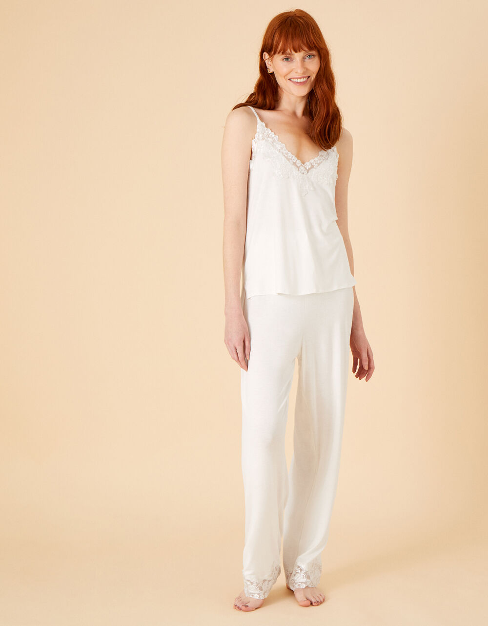 Women Women's Clothing | Bridal Lace Pyjama Set Ivory - RV17275