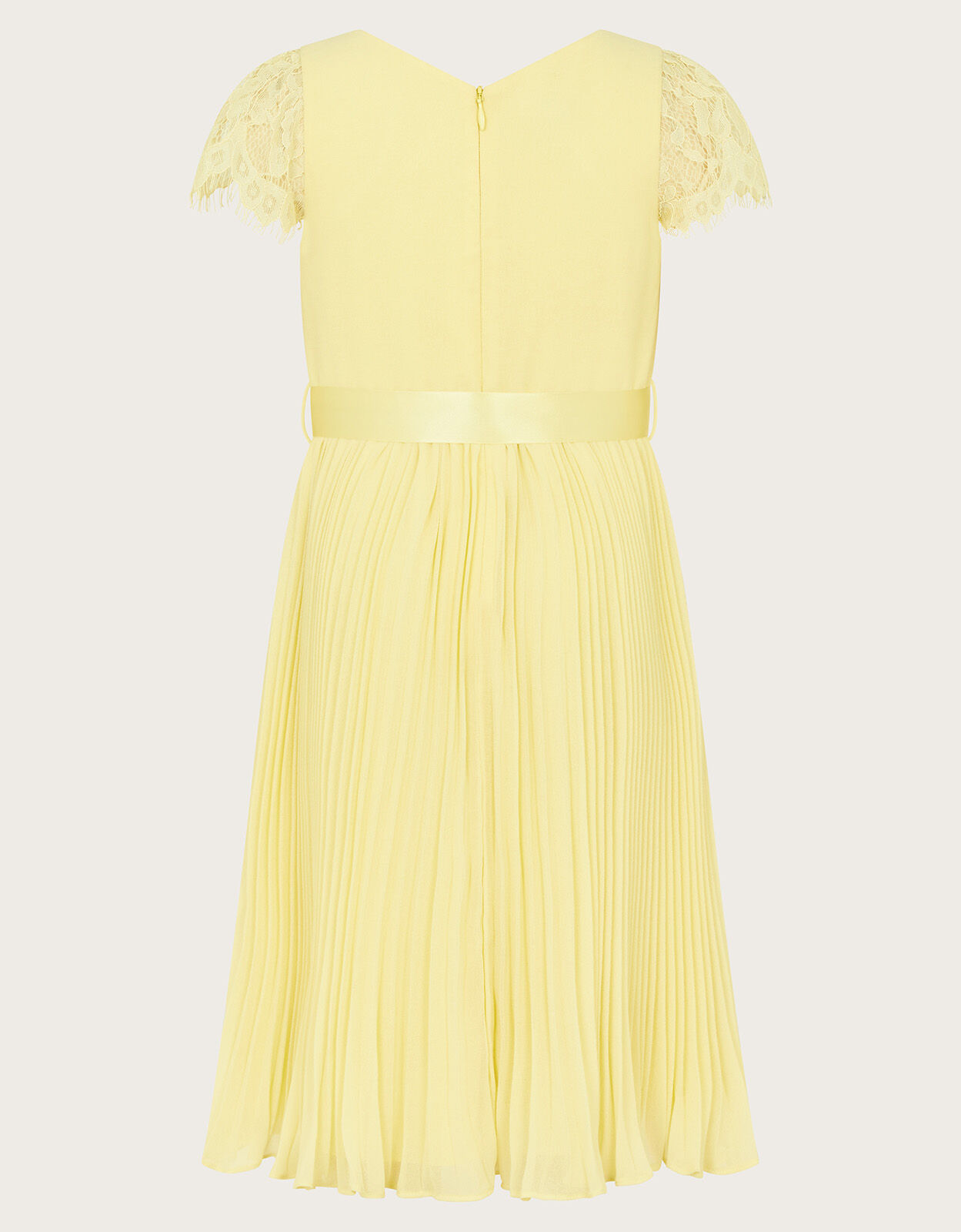 Katy Lace Pleated Dress Yellow