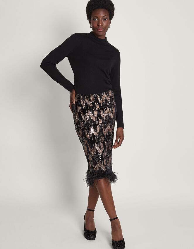 Daphne Skirt - Midnight Black with sequins main image 0