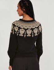 Fair Isle Jumper, Black (BLACK), large