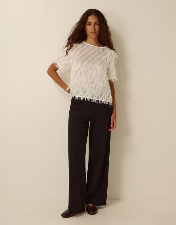 Payton Ponte Wide Leg Trousers, Black (BLACK), large