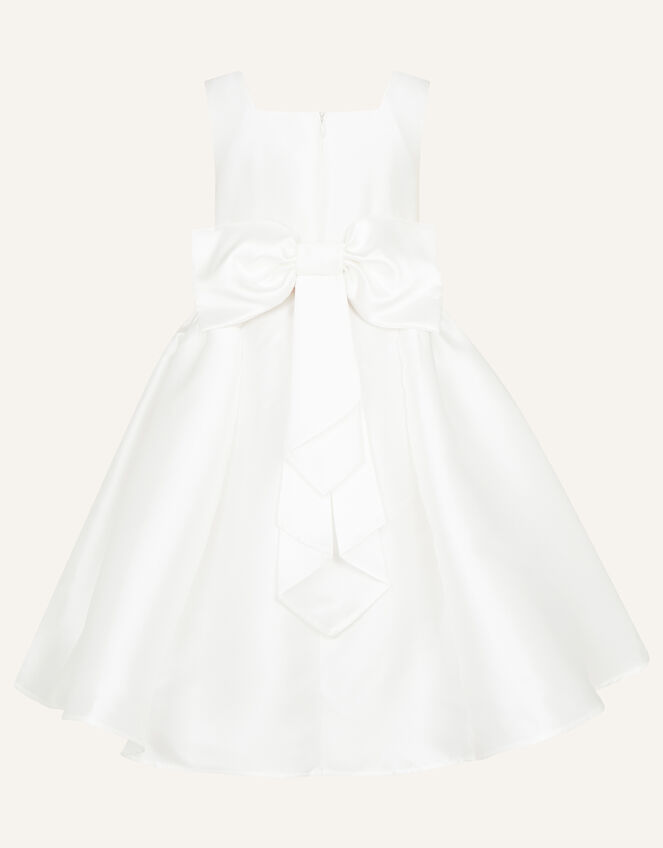 Cynthia Corsage Belt Dress, Ivory (IVORY), large