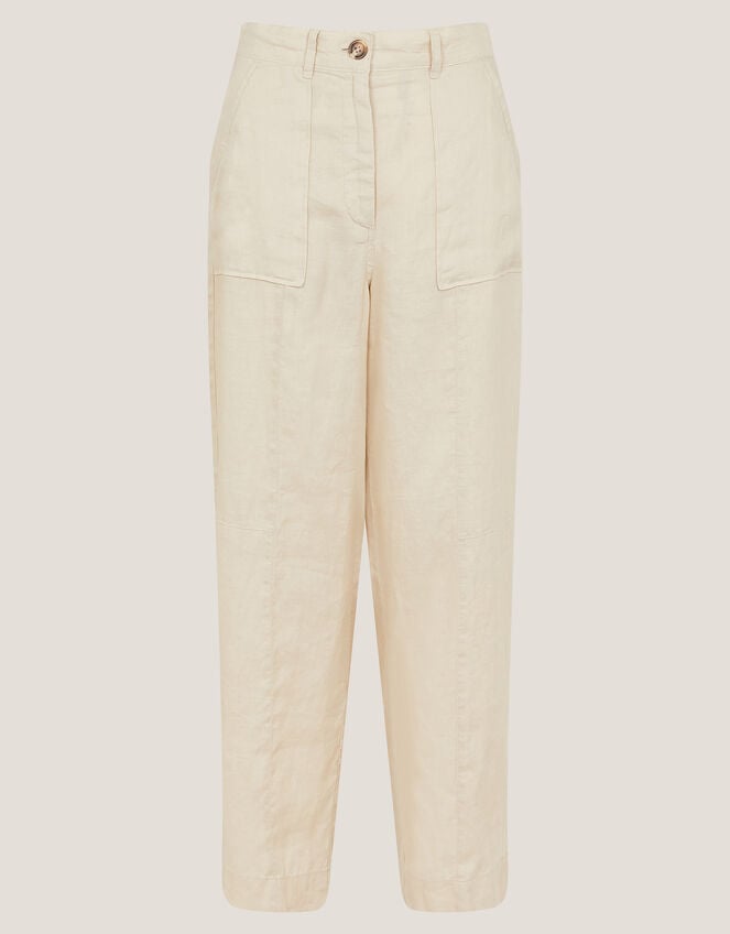 Jolie Regular Linen Wide Leg Trousers Natural