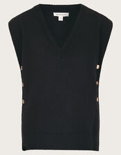 Billie Button Side Tabard, Black (BLACK), large