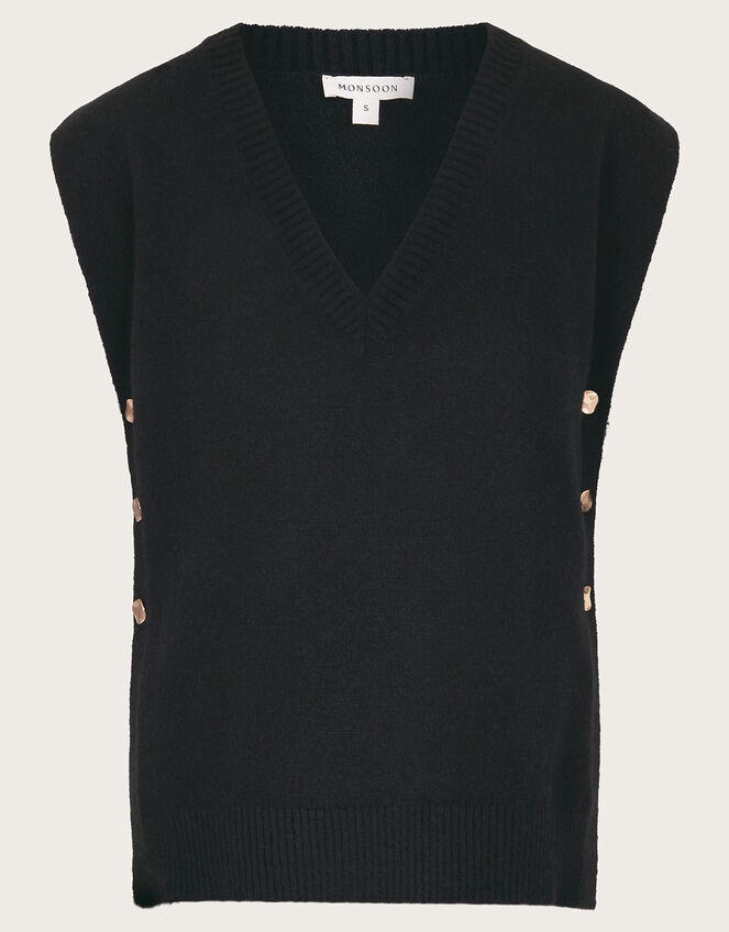 Billie Button Side Tabard, Black (BLACK), large
