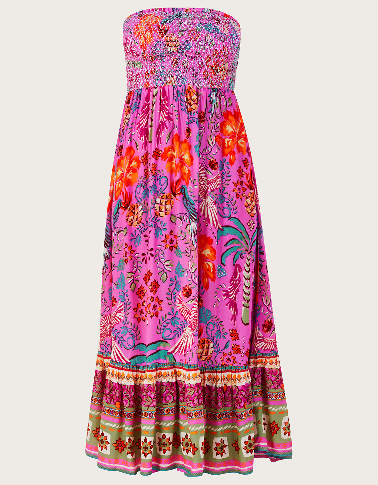 Pink palm print dress clearance