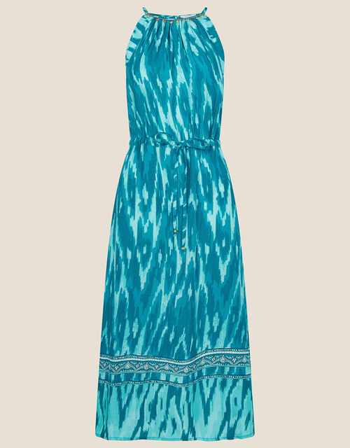 Ikat Print Cami Dress in LENZING™ ECOVERO™, Teal (TEAL), large