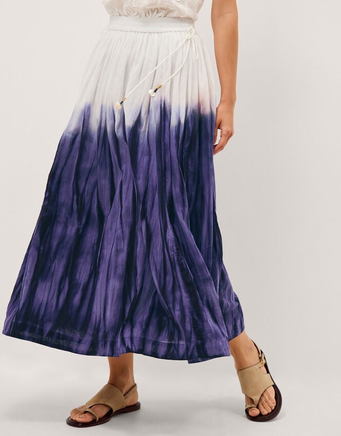 Elise Ombr&eacute; Dip Dye Midi Skirt, Blue (BLUE), large