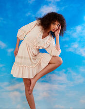 Embroidered Kaftan in LENZING™ ECOVERO™ , Pink (PINK), large