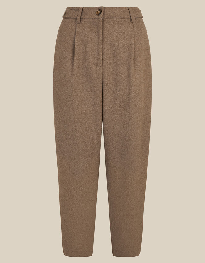 Orla High Waisted Barrel Leg Trousers, Mink (MINK), large