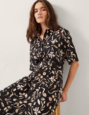 Ulla Floral Print Jersey Dress, Black (BLACK), large