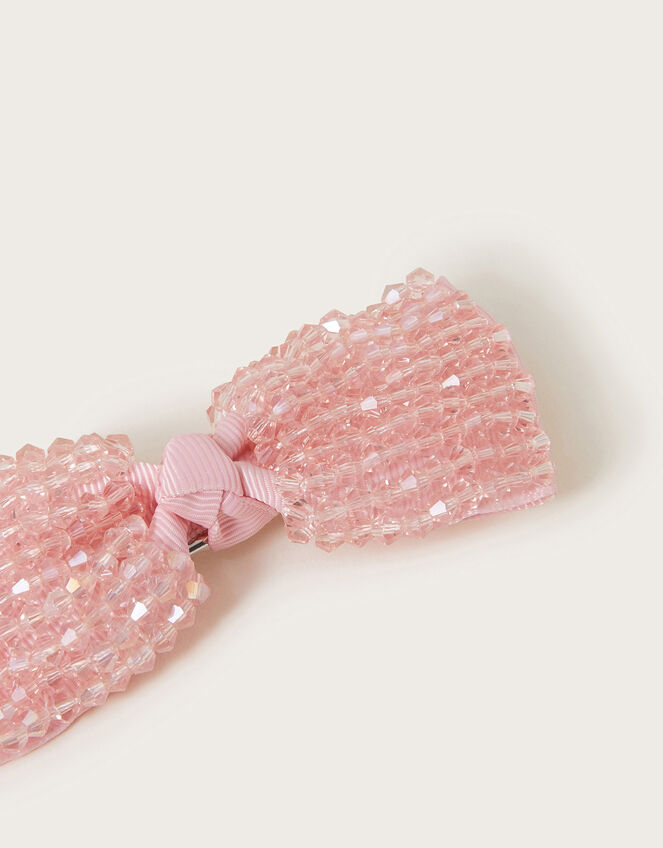 Beaded Bow Hair Clip, , large