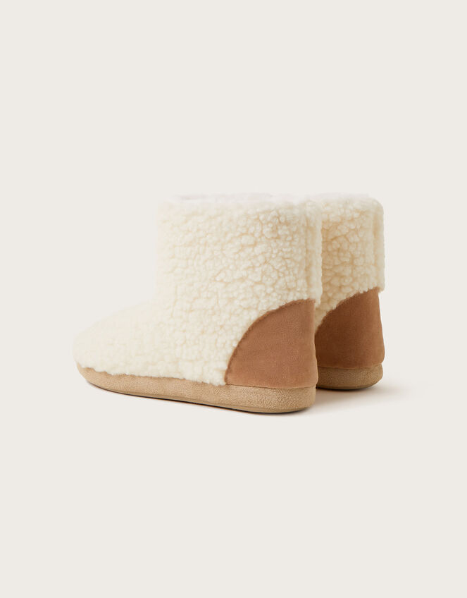 Faux Shearling Soft Slipper Boots, Ivory (IVORY), large