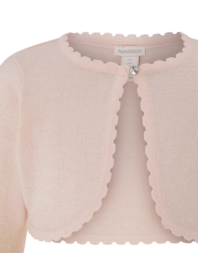 Niamh Sparkle Knitted Cardigan with Crystal Button, Pink (PINK), large