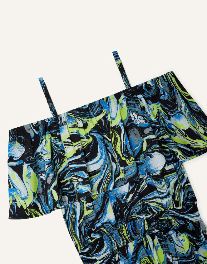 Swirl Marble Culotte Playsuit, Black (BLACK), large