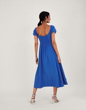 Katie Ring Detail Bardot Dress, Blue (COBALT), large