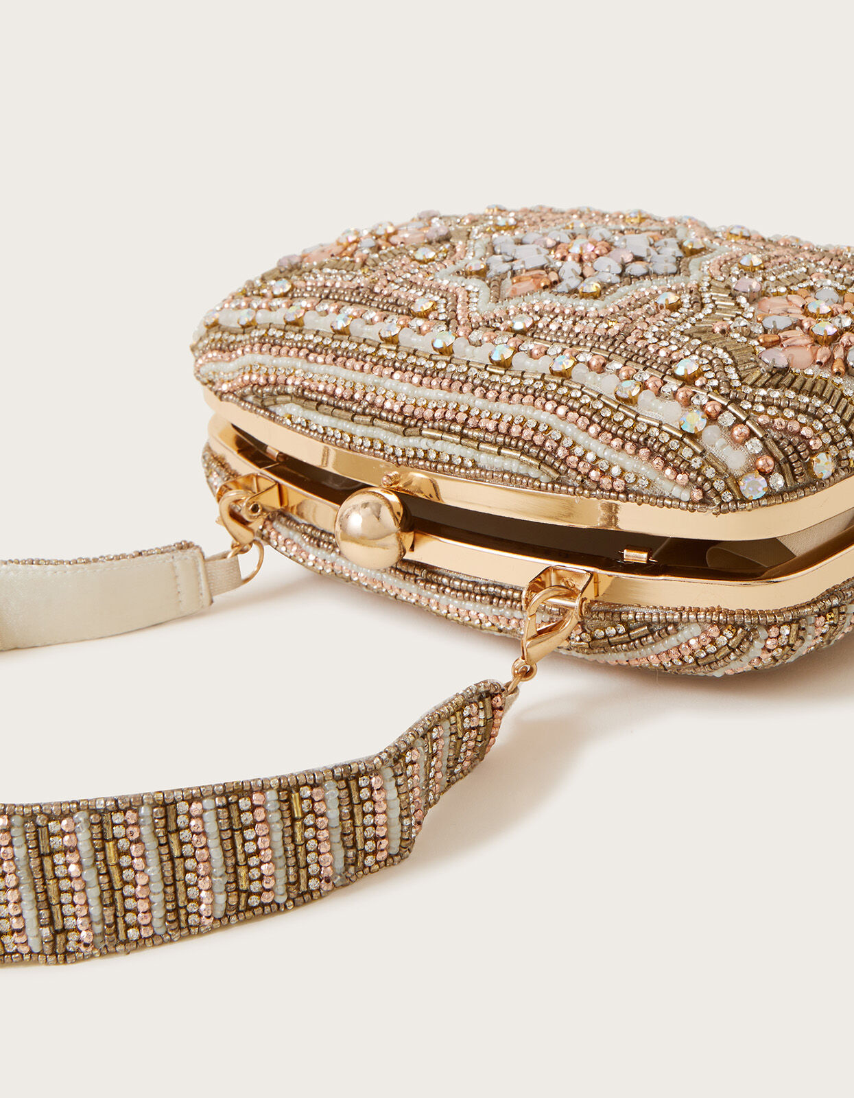 Hard case clutch bag top