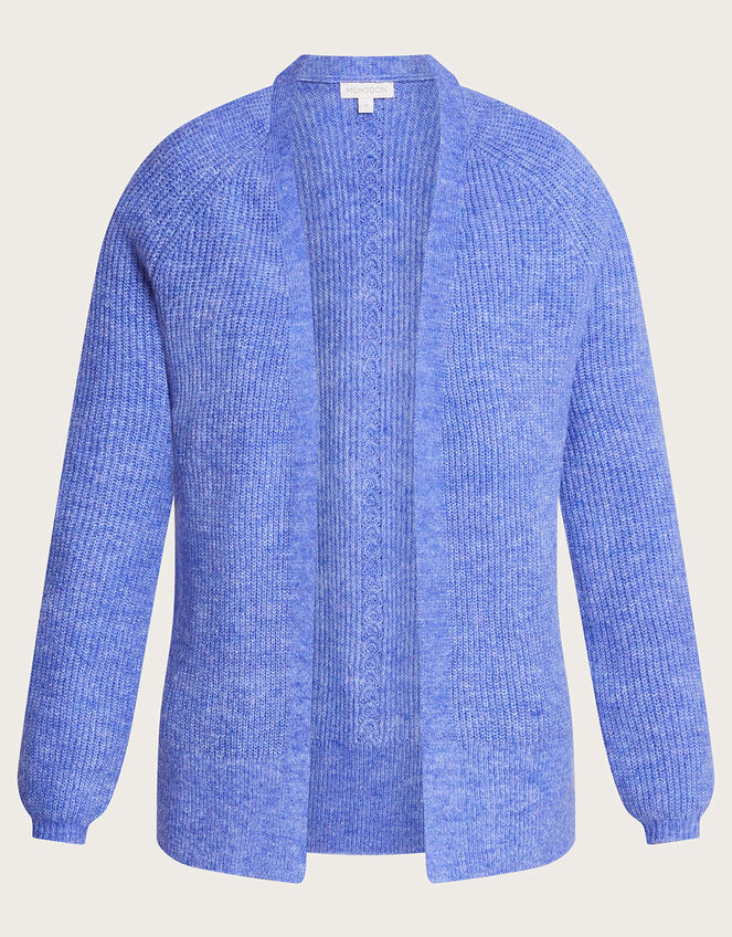 Super Soft Ribbed Cardigan, Blue (BLUE), large