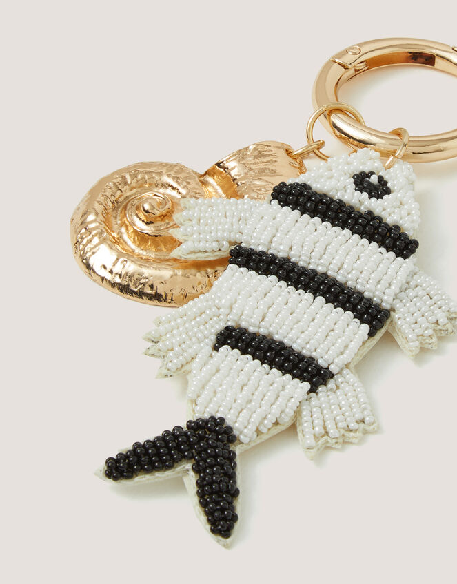 Beaded Fish Bag Charm, , large